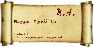 Magyar Agnéta névjegykártya